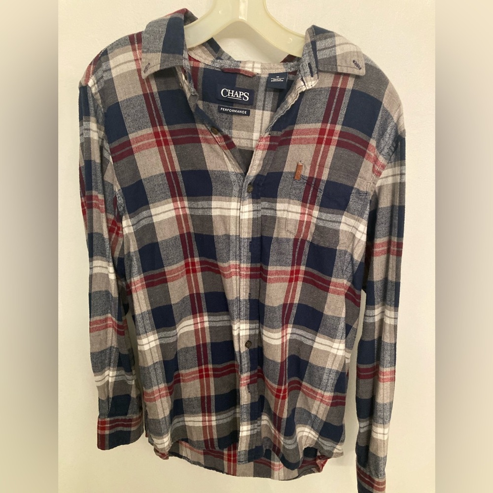 Chaps Multicolor Plaid Cotton Shirt